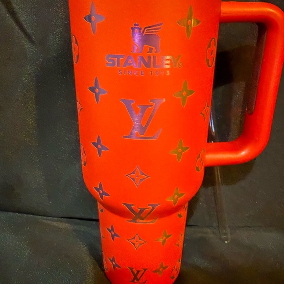 New Stanley 40oz Laser LEngravedV Red Tumbler with Straw *No Original Box* - Picture 2 of 7